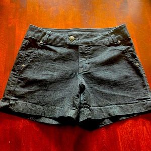 New, unworn dark navy blue jean shorts